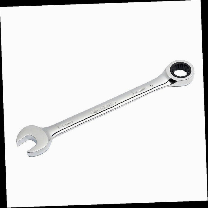 Ratcheting Combination Wrench, 14 mm 12-Point Metric