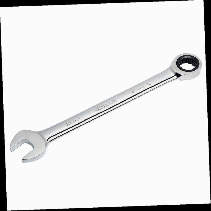 Ratcheting Combination Wrench, 21 mm 12-Point Metric