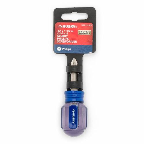 Phillips Screwdriver, #1 x 1-1/2 in. Square Shaft Stubby