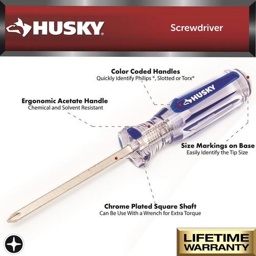 Phillips Screwdriver, #1 x 1-1/2 in. Square Shaft Stubby