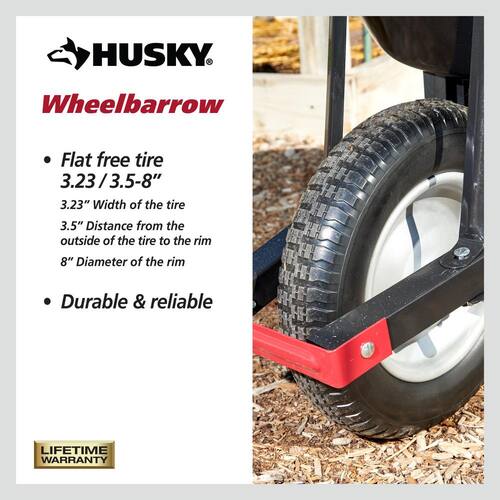 Steel Wheelbarrow 6 cu. ft. with Flat Free Tire