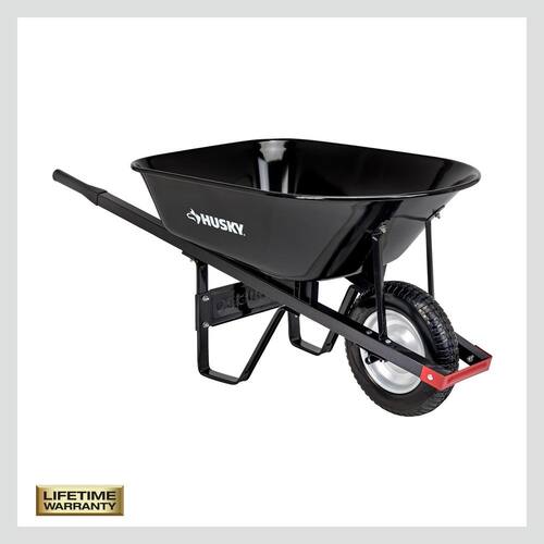 Steel Wheelbarrow 6 cu. ft. with Flat Free Tire