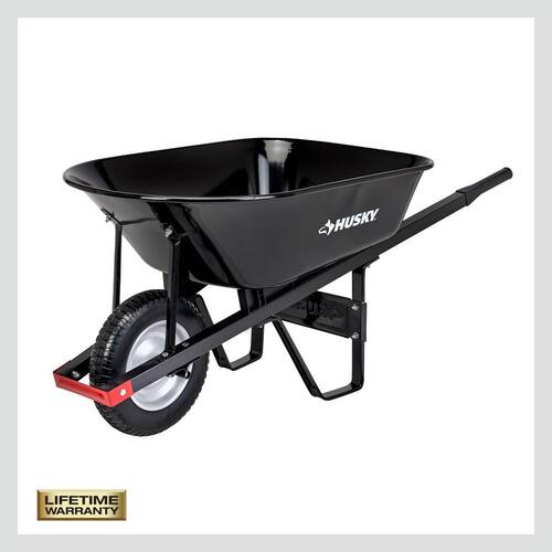 Steel Wheelbarrow 6 cu. ft. with Flat Free Tire