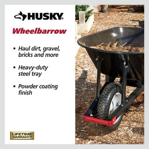 Steel Wheelbarrow 6 cu. ft. with Flat Free Tire