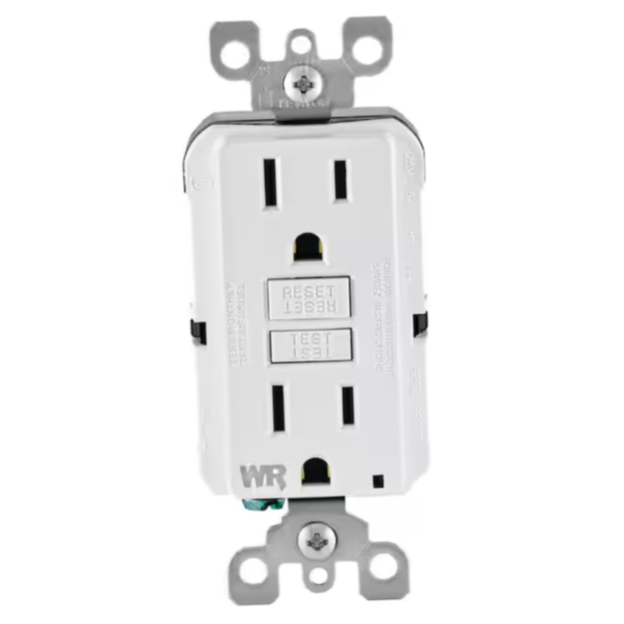 GFCI Duplex Outlet Self-Test Tamper Resistant/Weather Resistant White 15 Amp 125-Volt (3-Pack)