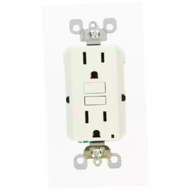 GFCI Duplex Outlet White Self-Test SmartlockPro Slim 15 Amp (3-Pack)