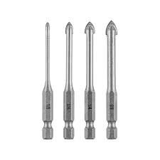 Carbide Glass and Tile Drill Bit Set (4-Pack)