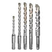 2-Cutter SDS-PLUS Carbide Hammer Drill Bit Set (5-Piece)