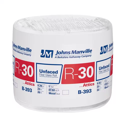 Fiberglass Insulation Roll R-30, 23 in. W x 25 ft. L (48 sq. ft.)