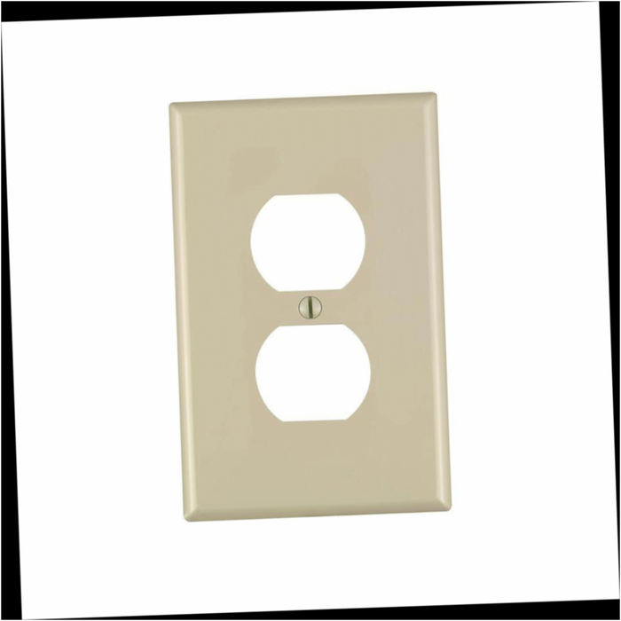 Wall Plate Midway 1-Gang Ivory Duplex Outlet Nylon