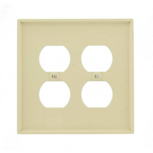 Wall Plate 2-Gang Midway Duplex Outlet Nylon, Ivory