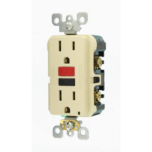 GFCI Outlet Self-Test SmartlockPro Slim Duplex 15 Amp Ivory