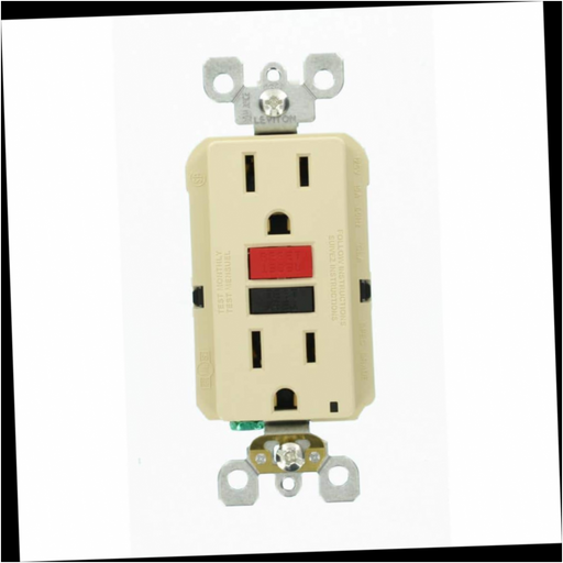 GFCI Outlet Self-Test SmartlockPro Slim Duplex 15 Amp Ivory