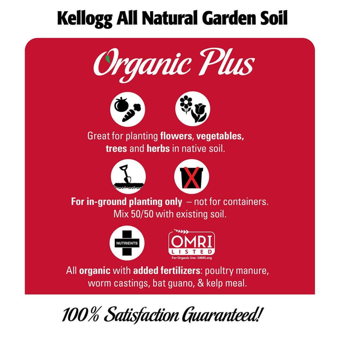 Organic Garden  Soil 3 cu.ft  All Natural for Flowers and Vegetables Kellogg 3