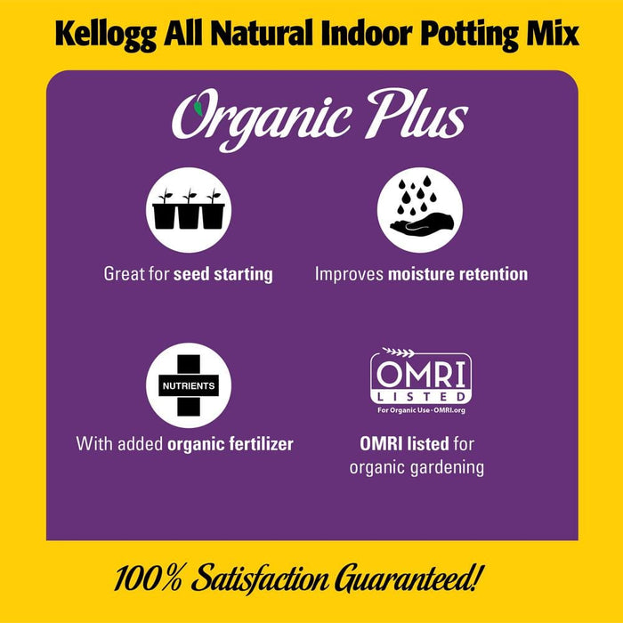 Organic Garden  Soil 8 Qt.  All Natural Indoor Potting Mix Kellogg 9