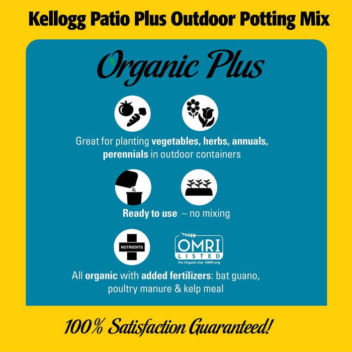 Organic Garden  Soil 1.5 cu.ft  Patio Outdoor Potting Mix Kellogg 3