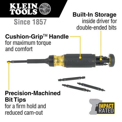 Ratcheting Impact Multi-Bit Screwdriver, 15-in-1 2