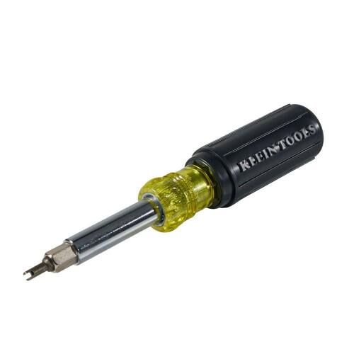 Multi-Bit Screwdriver/Nut Driver with Schrader Valve Core Tool - Cushion Grip Handle, 11-in-1