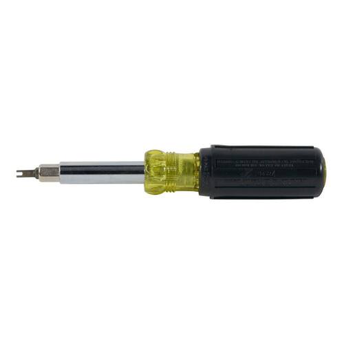 Multi-Bit Screwdriver/Nut Driver with Schrader Valve Core Tool - Cushion Grip Handle, 11-in-1