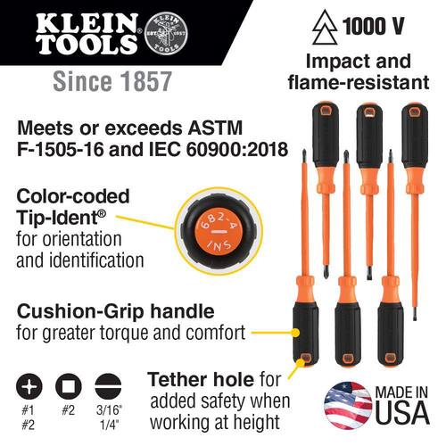 Screwdriver Set (6-Piece), 1000-Volt Insulated