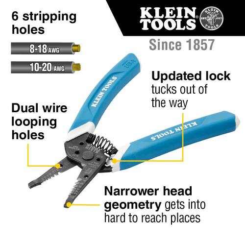 Wire Stripper/Cutter, 8-20 AWG, Klein-Kurve