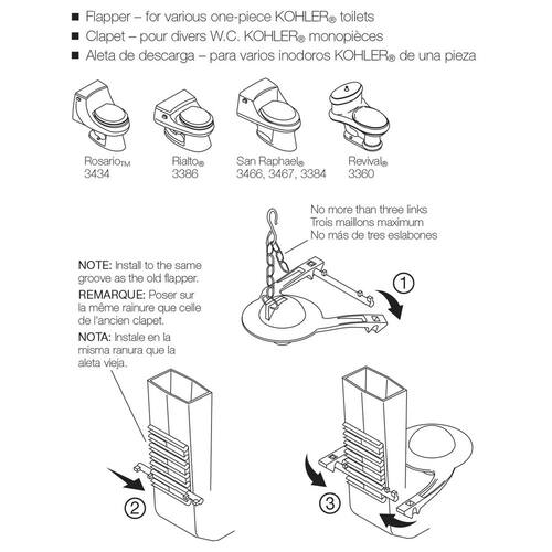 Toilet Flapper 2 in. Hinge Used in Various 1-Piece Toilets