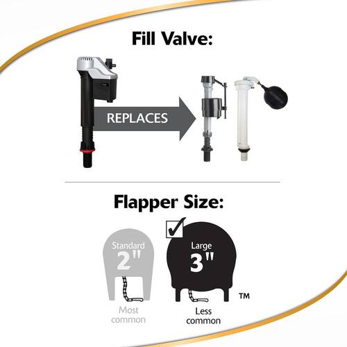 Fill Valve and 3 in. Flapper Kit QuietFILL Platinum