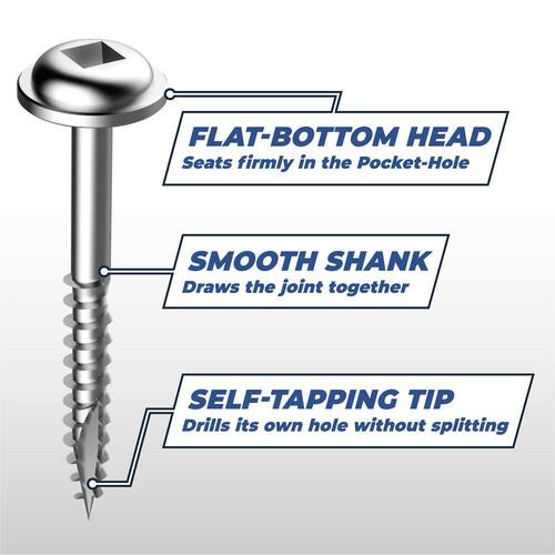 Sheet Metal Screws #6 1-1/4 in Washer Head Square Zinc Plated (250-Pack)