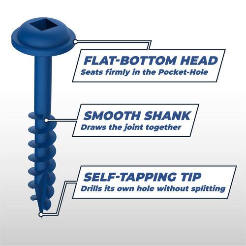 Wood Screw #8 x 1-1/4  in. Maxi-Loc Head Square Blue Kote (100-Pack)