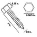 Lag Bolt 3/8 in. x 2 in. Hex Head Galvanized (25-Pack) 3