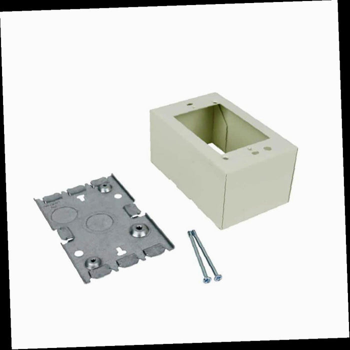 Metal Surface Raceway Electrical Box 1 Gang Deep for Wiremold 500 and 700 Series, Ivory