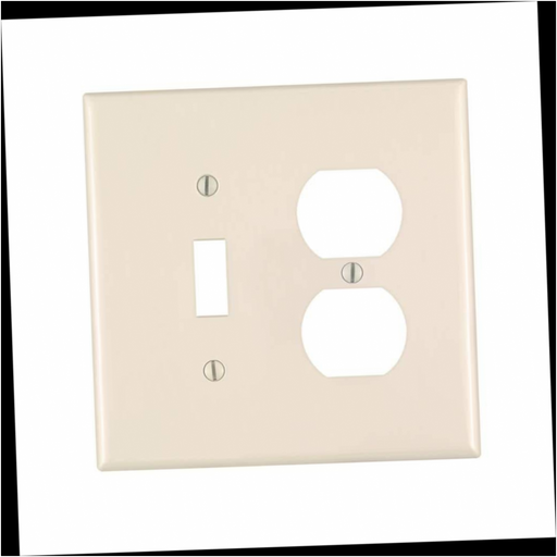 Wall Plate 2-Gang Midway 1-Toggle 1-Duplex Combination Nylon Light Almond.