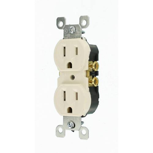 Grounding Duplex Outlet Residential Grade Light Almond 15 Amp (10-Pack)