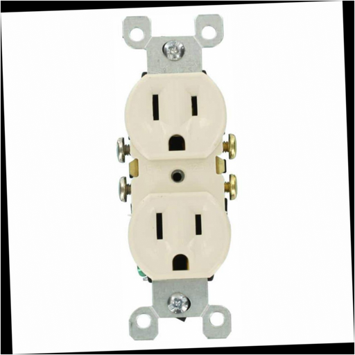 Grounding Duplex Outlet Residential Grade Light Almond 15 Amp (10-Pack)