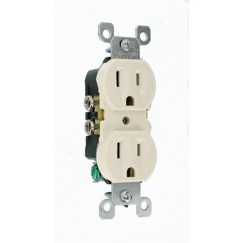 Grounding Duplex Outlet Residential Grade Light Almond 15 Amp (10-Pack)