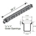 Channel Drains 3 in. x 40 in. Kit with Grate Polypropylene Grey 3
