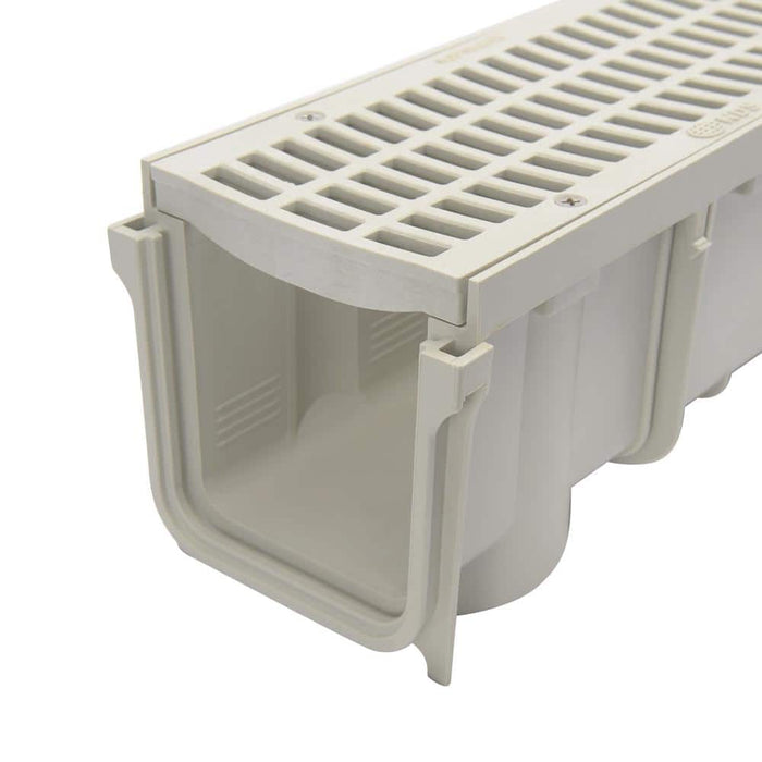 Channel Drains 3 in. x 40 in. Kit with Grate Polypropylene Grey 7