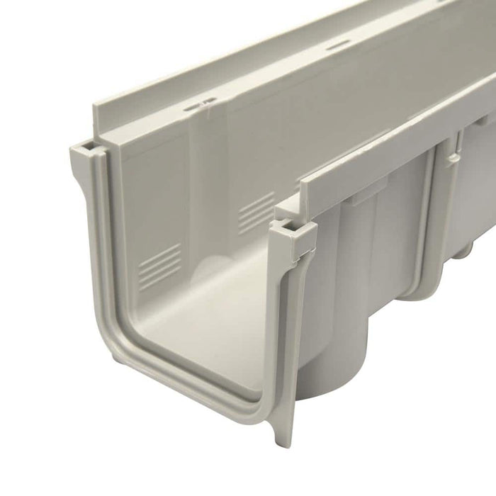 Channel Drains 3 in. x 40 in. Kit with Grate Polypropylene Grey 8