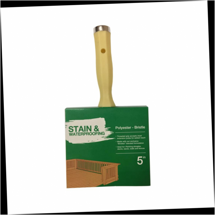 Stain Brush Block 5 in. Flat Polyester Blend Deck 1pc.