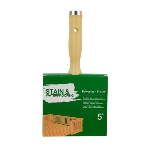 Stain Brush Block 5 in. Flat Polyester Blend Deck 1pc.