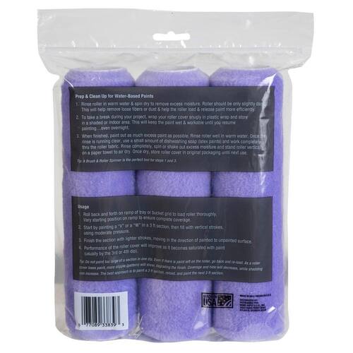 Paint Roller Cover High-Capacity Polyester Knit 9 in. x 3/8 in. (3-Pack)