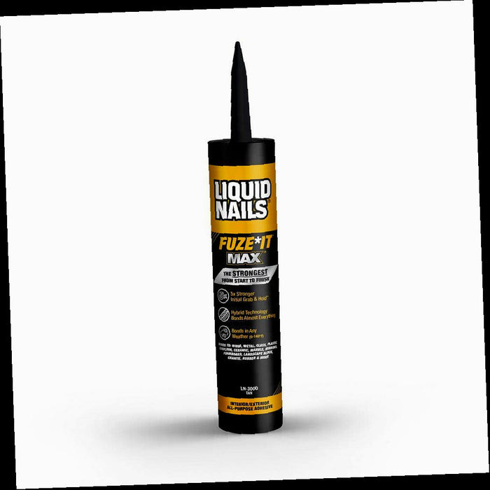 Construction Adhesive, Fuze It Max, All Surface, Interior/Exterior, 9 oz.