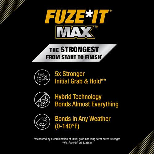 Construction Adhesive, Fuze It Max, All Surface, Interior/Exterior, 9 oz.