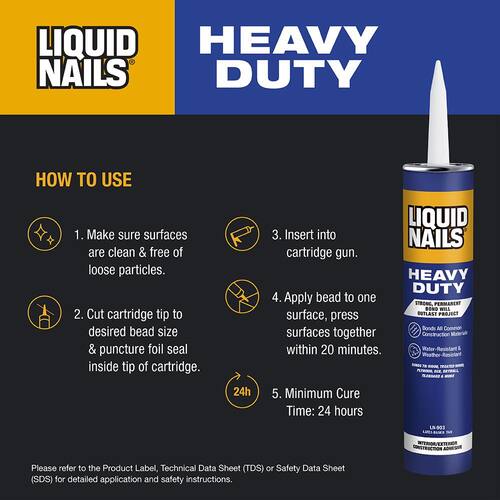 Construction Adhesive, Heavy Duty, Tan, Low VOC, 28 oz.