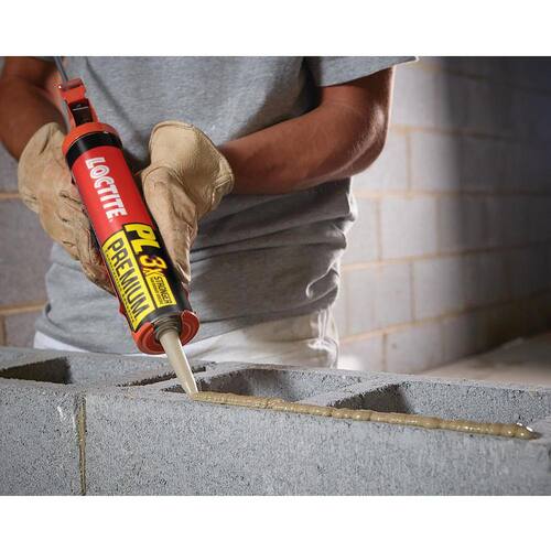 Construction Adhesive, PL Premium, Polyurethane, Low VOC, Tan, 28 oz. Cartridge (each)