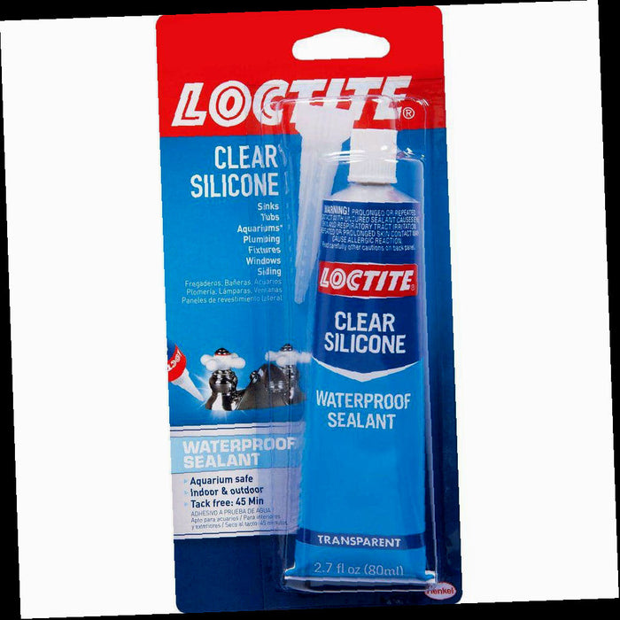 Adhesive Sealant, Silicone, Waterproof, Multipurpose, Clear, 2.7 oz. Tube (each)