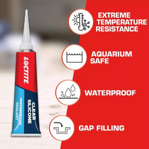 Adhesive Sealant, Silicone, Waterproof, Multipurpose, Clear, 2.7 oz. Tube (each)