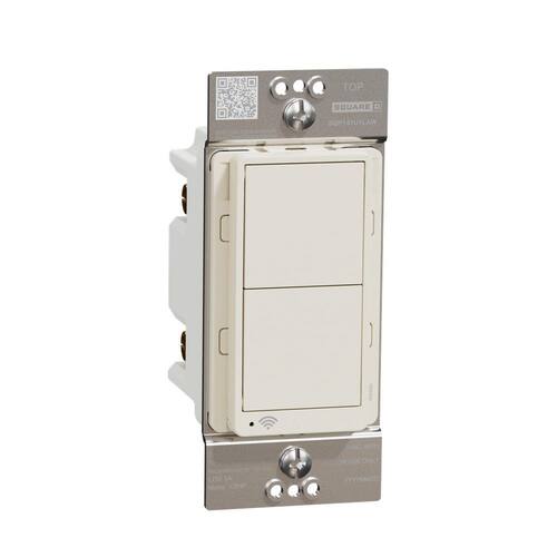 Rocker Switch 15 Amp Single Pole/3-Way Wi-Fi Energy Monitoring Back Wire Clamps Matte Light Almond Light Switch X Series.