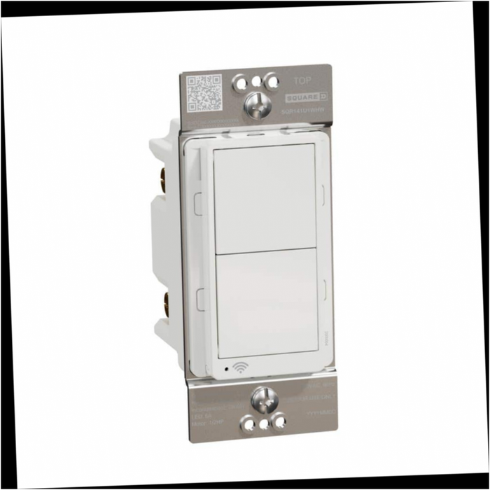 Rocker Switch 15 Amp Single Pole/3-Way Wi-Fi Energy Monitoring Matte White with Back Wire Clamps Light Switch X Series