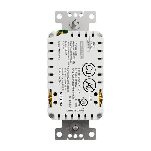 Duplex Outlet 15 Amp 125-Volt Tamper Resistant Indoor Wi-Fi Energy Monitoring Matte White Back Wire Receptacle X Series